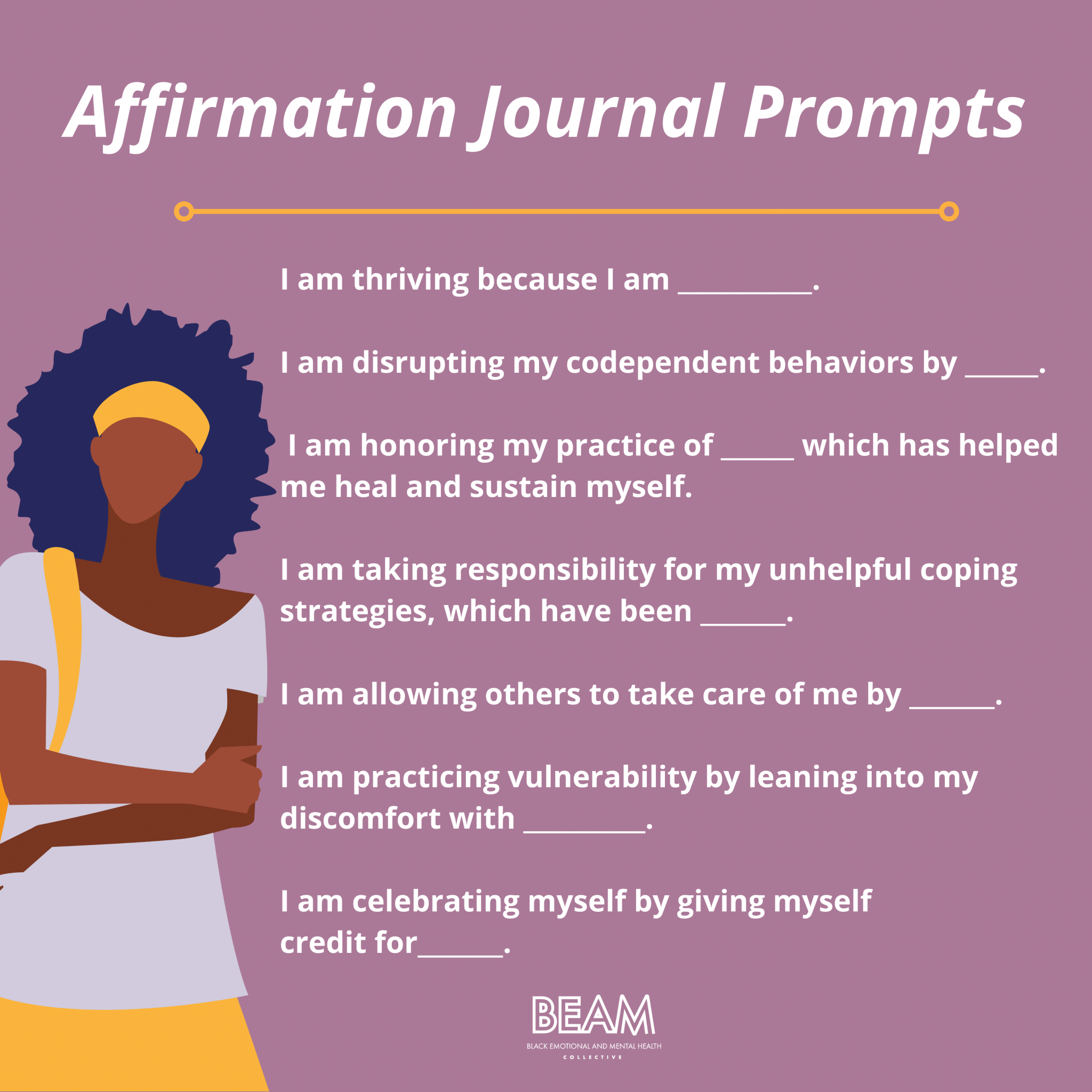 Affirmation Journal Prompts from BEAM